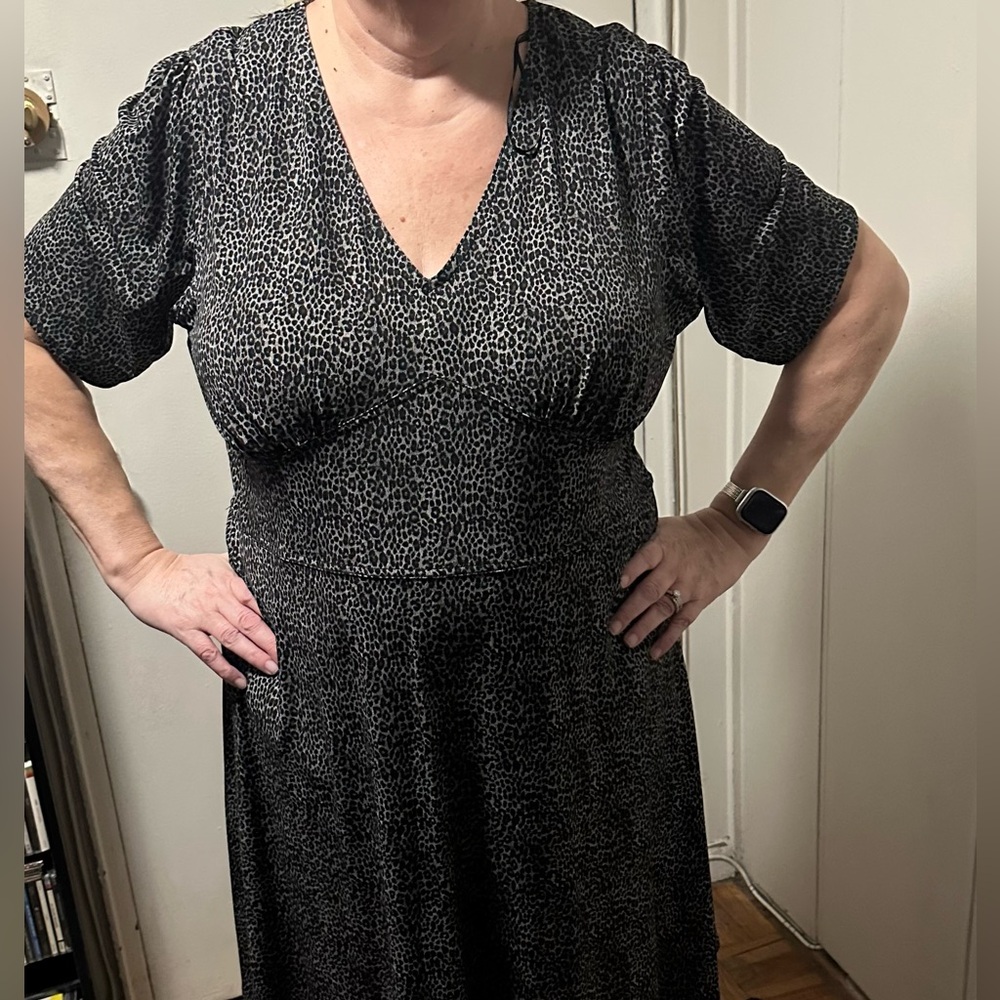 Michael Kors Black and White Patterned Jersey Dress